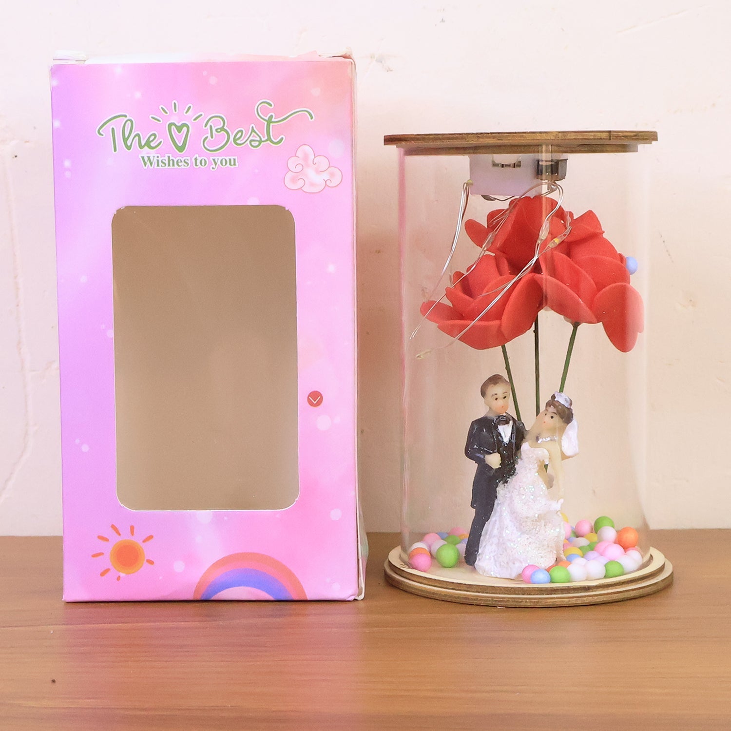 Wedding Couple with LED Rose Lamp (1 Pc) Wedding Couple with LED Rose Lamp (1 Pc)